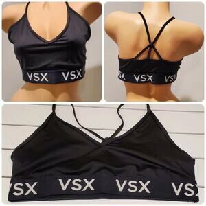 Victoria's Secret VSX Vintage Sports Bra Racerback Logo Black XL